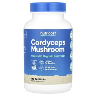 Nutricost, Hongo Cordyceps, 1100 mg, 180 cápsulas (550 mg por cápsula)