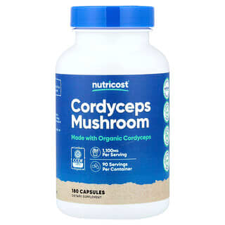 Nutricost, 蟲草蘑菇，1100 毫克，180 粒膠囊（每粒膠囊 550 毫克）