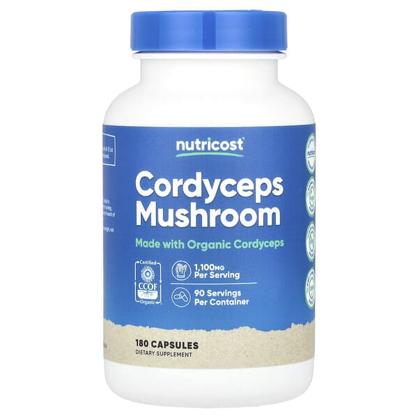Nutricost Cordyceps Mushroom, 180 Capsules (550 mg per Capsule)