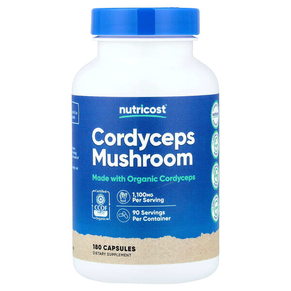 Nutricost, Cordyceps Mushroom, 180 Capsules (550 mg per Capsule) — product photo 1