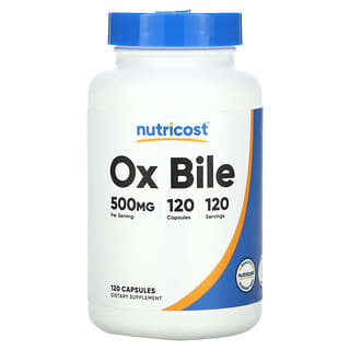 Nutricost, Ox Bile, 500 mg, 120 Capsules
