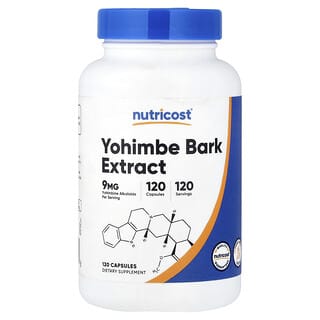 Nutricost, Extrakt z kůry Yohimbe, 9 mg, 120 kapslí