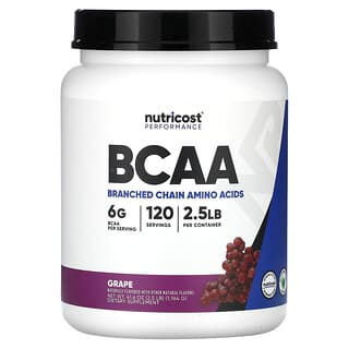 Nutricost, 운동 능력, BCAA, 포도 맛, 1,164g(2.5lb)