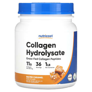 Nutricost, Hidrolizado de colágeno, Caramelo salado`` 454 g (16 oz)