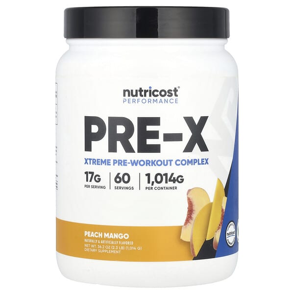 Nutricost Performance, PRE-X, Xtreme Pre-Workout Complex, Peach Mango, 2.3 lb (1,014 g)