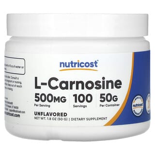 Nutricost, L-Carnosina, Sem Sabor, 50 g (1,8 oz)