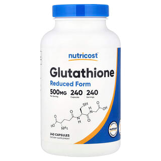 Nutricost (뉴트리코스트), 글루타치온, 500mg, 캡슐 240정