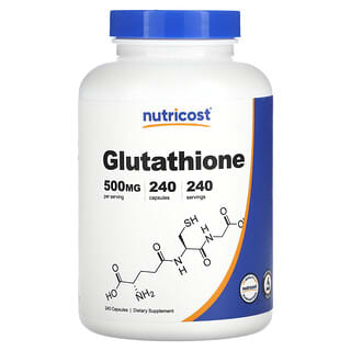 Nutricost, Glutatión, 500 mg, 240 cápsulas