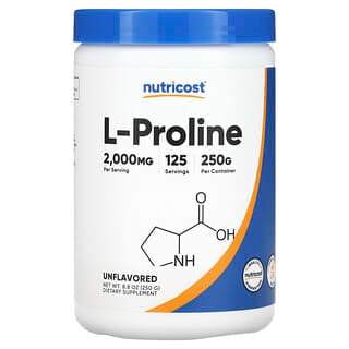 Nutricost, L-пролин, без добавок, 250 г (8,8 унции)