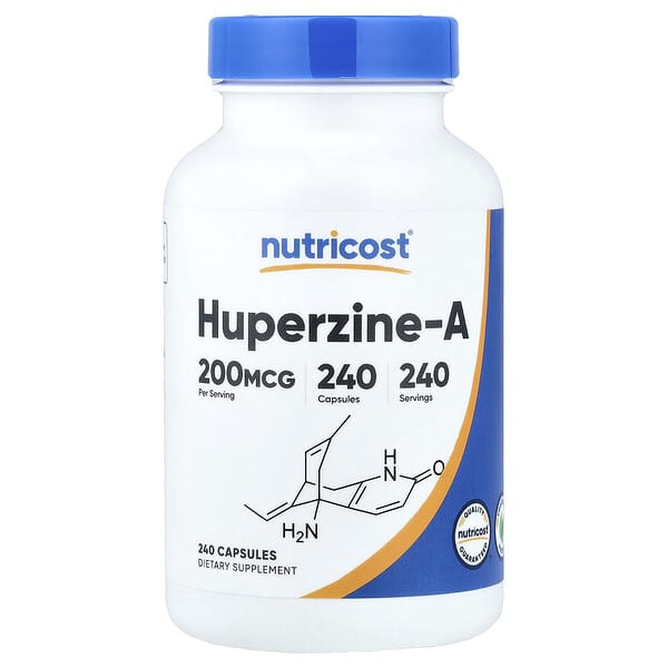 Nutricost, Huperzine-A, 200mcg, 캡슐 240정
