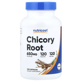 Nutricost, Cikoriarot, 650 mg, 120 Kapslar