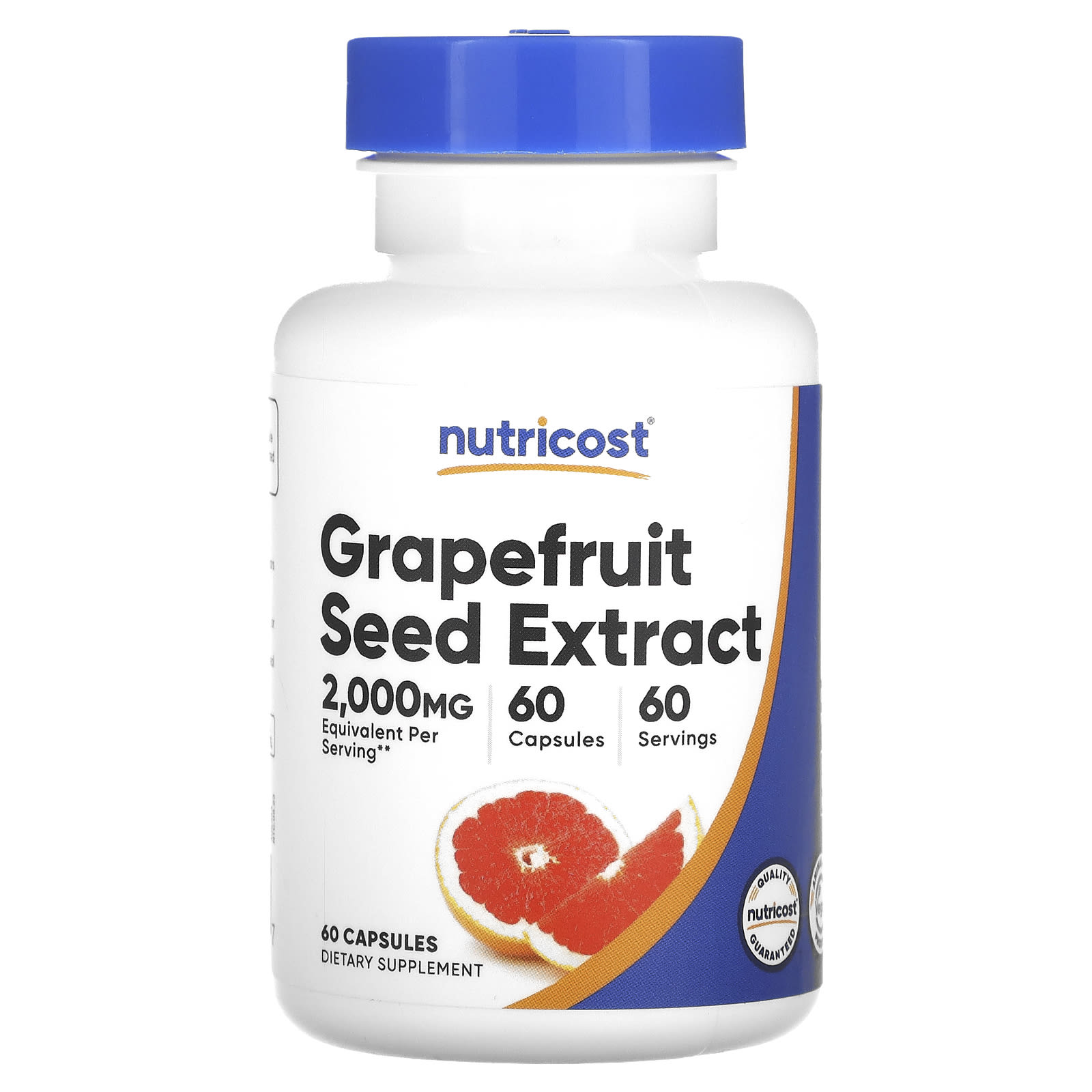 Nutricost, グレープフルーツ種子エキス、2,000mg、60粒