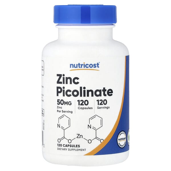 Nutricost, Zinc Picolinate, 50 mg, 120 Capsules — product photo 1