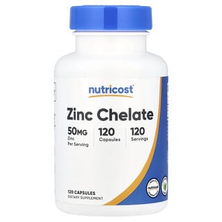 Nutricost, Quelato de zinc, 50 mg, 120 cápsulas