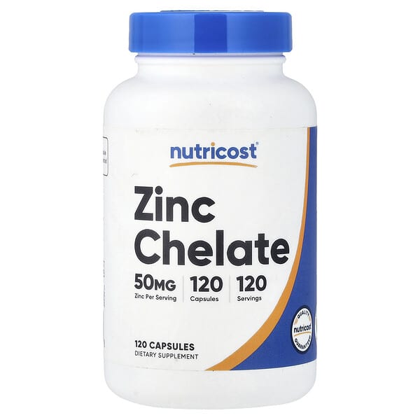 Nutricost, Zinc Chelate, 50 mg, 120 Capsules — product photo 1