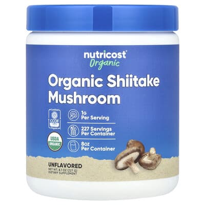 Nutricost, Organic Shiitake Powder, Original, 8 oz (227 g)