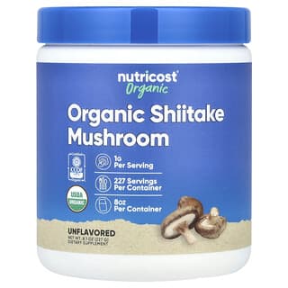 Nutricost, Organiczne grzyby shiitake w proszku, niearomatyzowane, 227 g