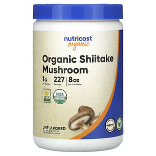 Nutricost, порошок з органічних грибів шиїтаке, без смакових добавок, 227 г (8 унцій)