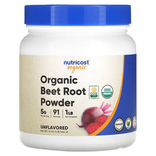 Nutricost, Organiczny proszek z korzenia buraka, niearomatyzowany, 454 g