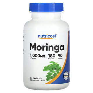 Nutricost, моринга, 1000 мг, 180 капсул (500 мг в 1 капсулі)