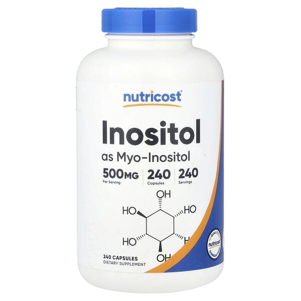 Nutricost, 이노시톨(Myo) - 이노시톨, 500mg, 캡슐 240정