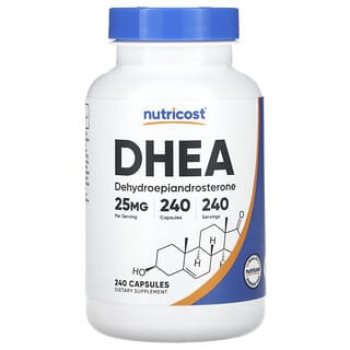Nutricost‏, DHEA‏, 25 מ״ג, 240 כמוסות