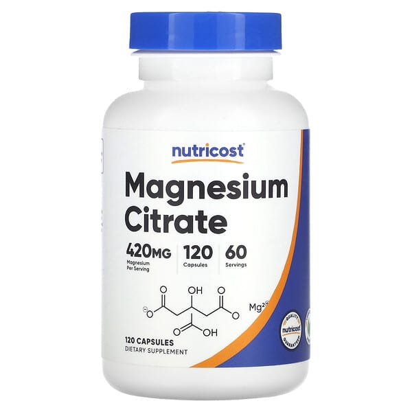 Nutricost, Magnesium Citrate, 210 mg, 120 Capsules