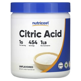 Nutricost, Acide citrique, non aromatisé, 454 g