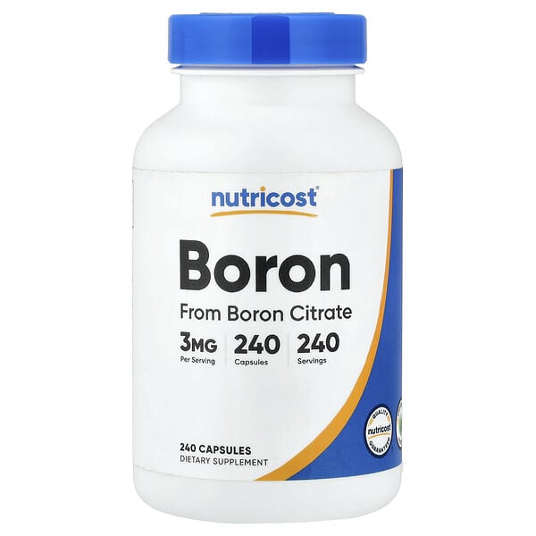 Nutricost, Boro, 3 mg, 240 cápsulas