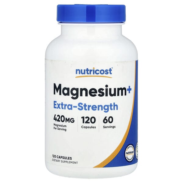 Magnesium+, Extra-Strength, 120 Capsules (210 mg per Capsule)