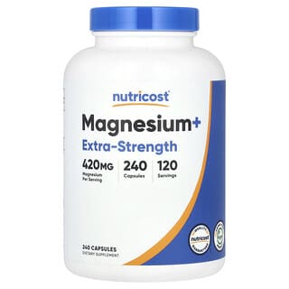 Nutricost, Magnésium+, Extrapuissant, 420 mg, 240 capsules (210 mg pièce)