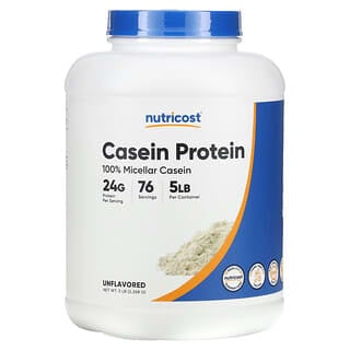 Nutricost, Proteína de caseína, sin sabor`` 2268 g (5 lb)