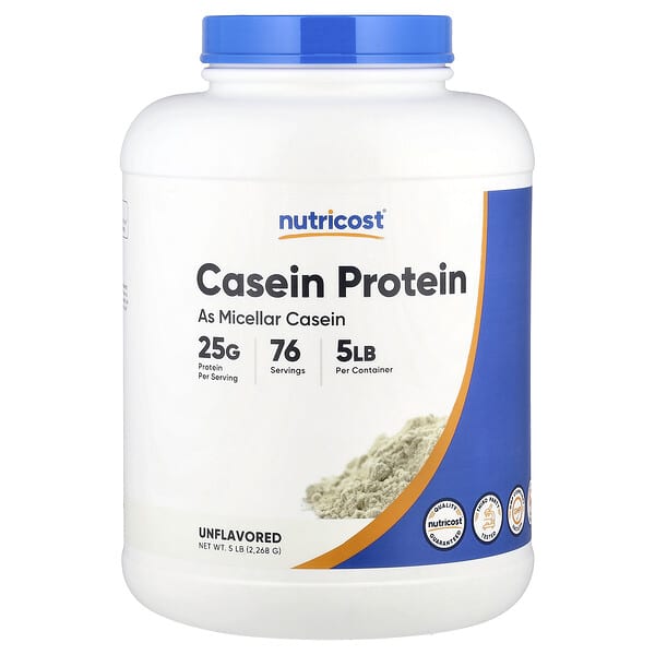 Nutricost, Casein Protein, Unflavored, 5 lb (2,268 g) — product photo 1