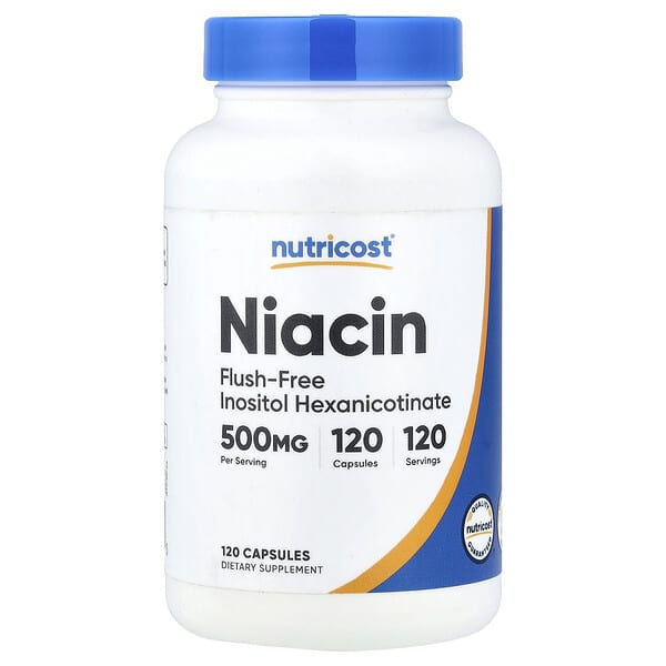 Nutricost, Niacin, Flush-Free, 500 mg, 120 Capsules — product photo 1