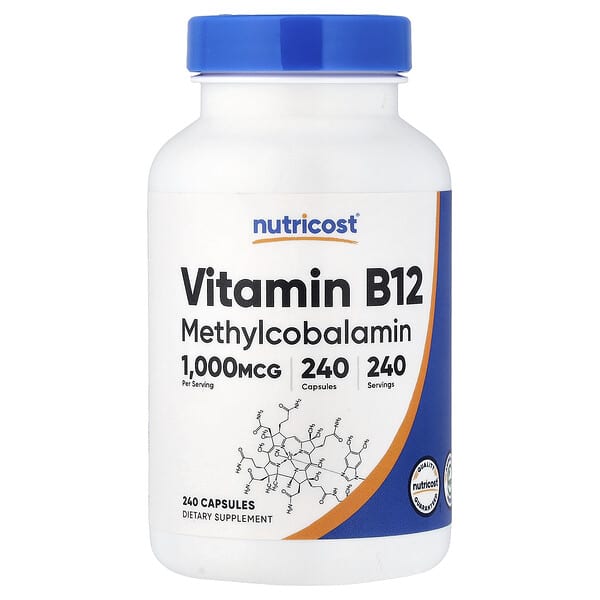 Nutricost, Vitamin B12, 1,000 mcg, 240 Capsules — product photo 1
