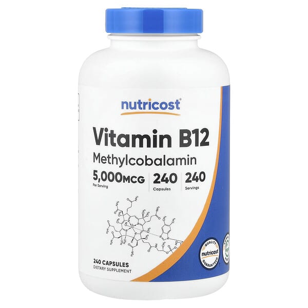 Nutricost, Vitamin B12, 5,000 mcg, 240 Capsules — product photo 1