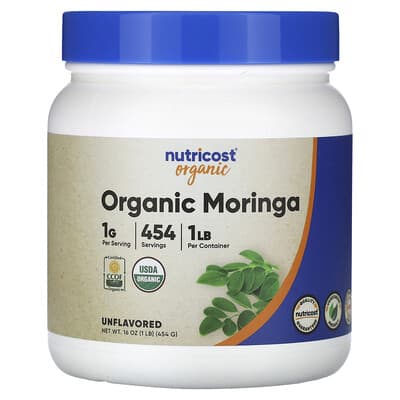 Nutricost, Organic Moringa, Unflavoured, 16 oz (454 g)