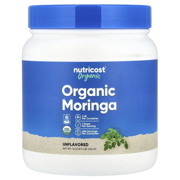 Nutricost, Organic Moringa, Unflavored, 16.2 oz (454 g) — product photo 1