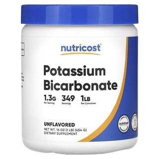 Nutricost, Bicarbonato de potasio, sin sabor, 454 g (16 oz)