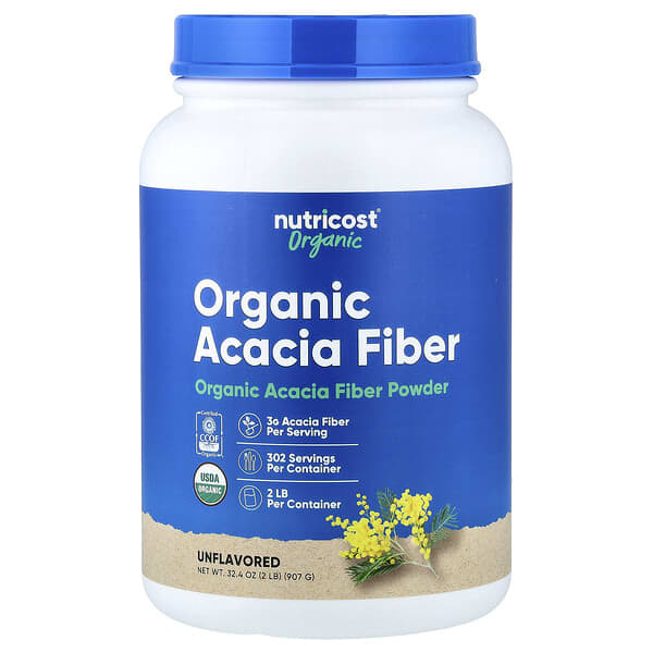Organic Acacia Fiber Powder, Unflavored, 32.4 oz (907 g)