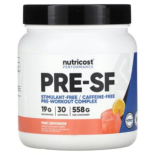 Nutricost, Performance, Pre-SF, Stimulant-Free Pre-Workout Complex, Pink Lemonade, 1.2 lb (558 g)