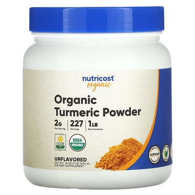 Nutricost, Organic Turmeric Powder, Unflavoured, 16 oz (454 g)