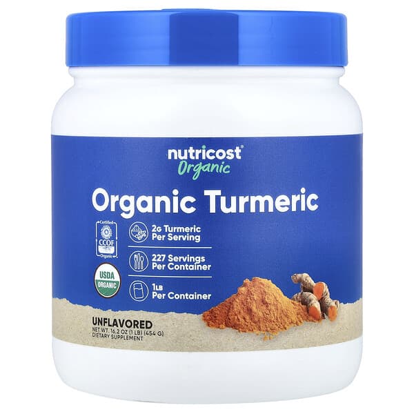 Nutricost, Organic Turmeric, Unflavored, 1 lb (454 g) — product photo 1