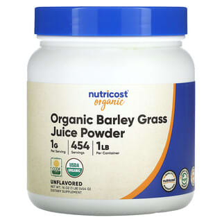 Nutricost, Organic Barely Grass Juice Powder, Unflavored, 16 oz (454 g)