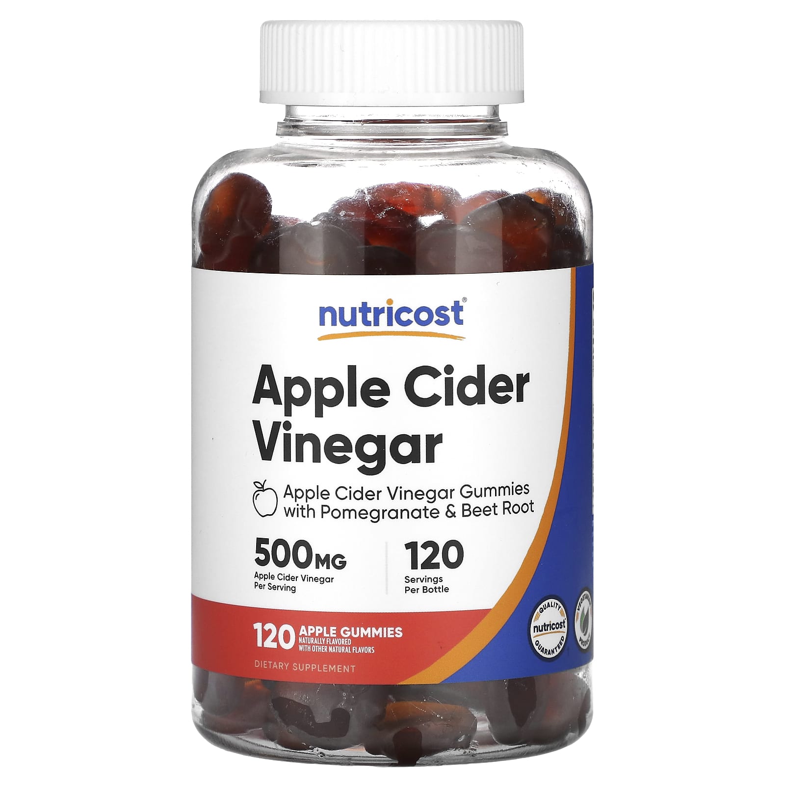 Nutricost Apple Cider Vinegar Gummies Apple 500 Mg 120 Gummies