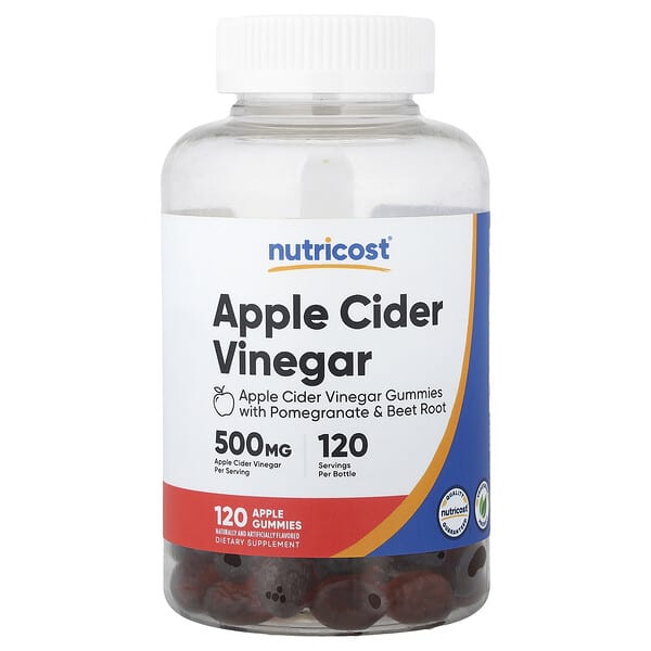 Nutricost, Apple Cider Vinegar Gummies, Apple, 120 Gummies — product photo 1
