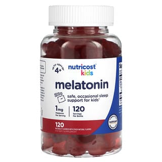 Nutricost‏, Kids, Melatonin, Ages 4+, 1 mg, 120 Gummies
