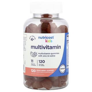 Nutricost, Kids, Multivitamin Gummies, For Ages 4+, Mixed Berry, 120 Gummies