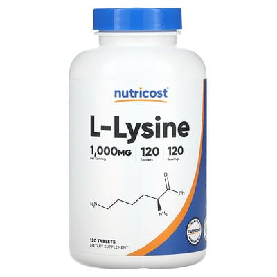Nutricost, L-Lysine, 1000 mg, 120 Tablets