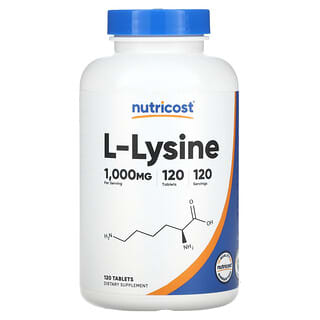 Nutricost, L-Lysine, 1,000 mg, 120 Tablets